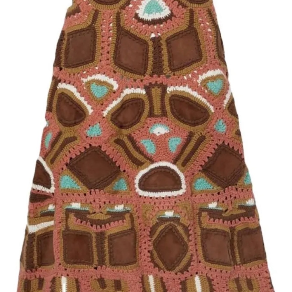 Ulla Johnson Hand Crocheted Margaux Midi Skirt 100% Cotton Size Small
